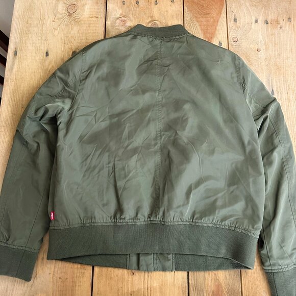 Levi’s Flight Bomber Jacket Women's XL Military‎ Green - Picture 9 of 12